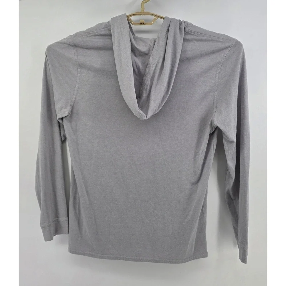 The North Face Mens Large L Hoodie Grey Henley Long Sleeve Shirt Outdoor Active